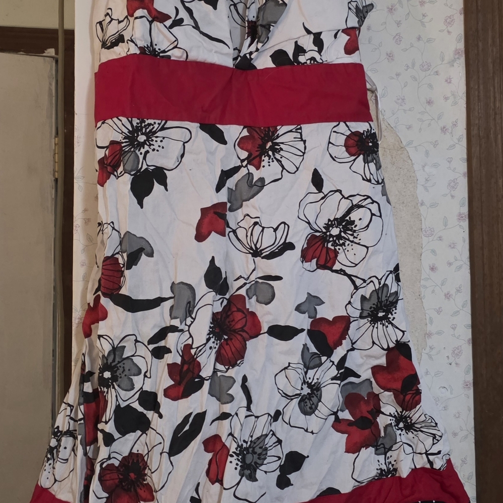 Taboo Floral Dress in Red and Black